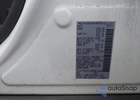 2020 Nissan Rogue Sv Intelligent Awd z USA, uszkodzony, nr VIN 5N1AT2MVXLC808108